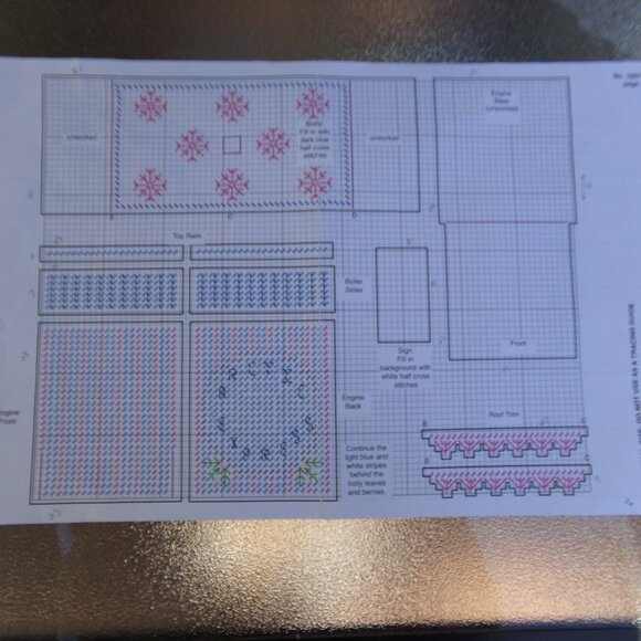 Mary Maxim Plastic Canvas Craft Project Choo Choo Train Kit Started - Picture 12 of 14